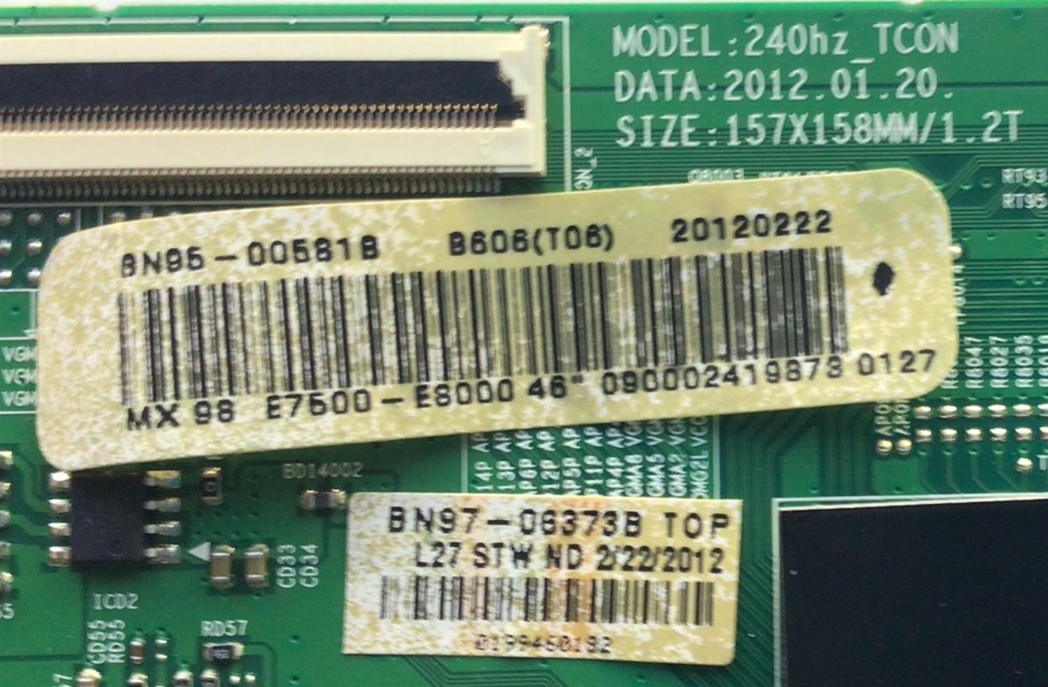 T-CON PARA TV SAMSUNG / NUMERO DE PARTE BN95-00581B / BN41-01790C / BN97-06373B / BN9500581B / SUSTITUTAS BN95-00581D / BN95-00711A / PANEL LTJ460HQ10-V / MODELOS UN46ES7500FXZA TS01 / LH46UEAPLGC/ZA / UN46ES7100FXZA / UN46ES7500FXZA / UN46ES8000FXZA	 - Imagen 2